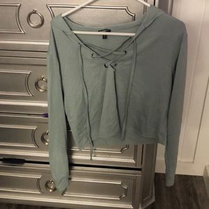 Mint green cropped hoddie